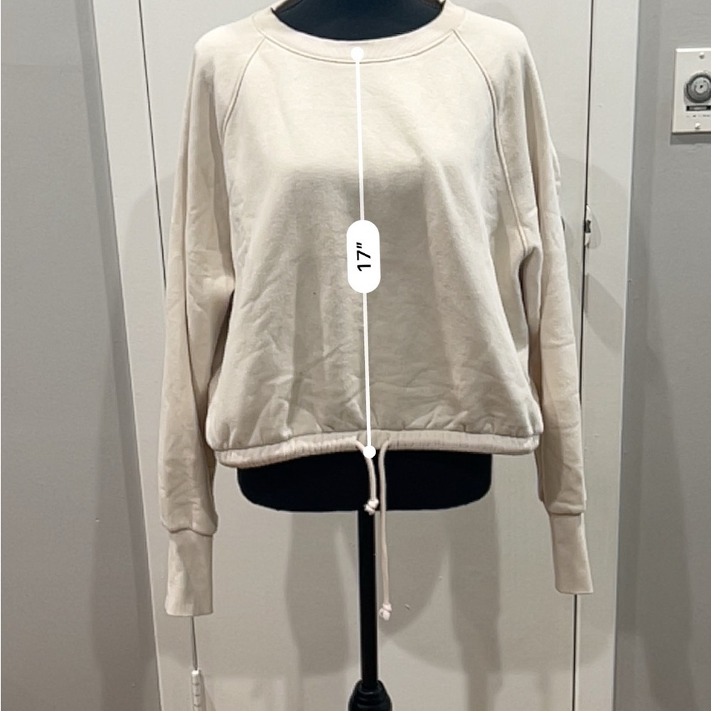 Hm Cream Crop Sweater With Draw String Waist - image 5